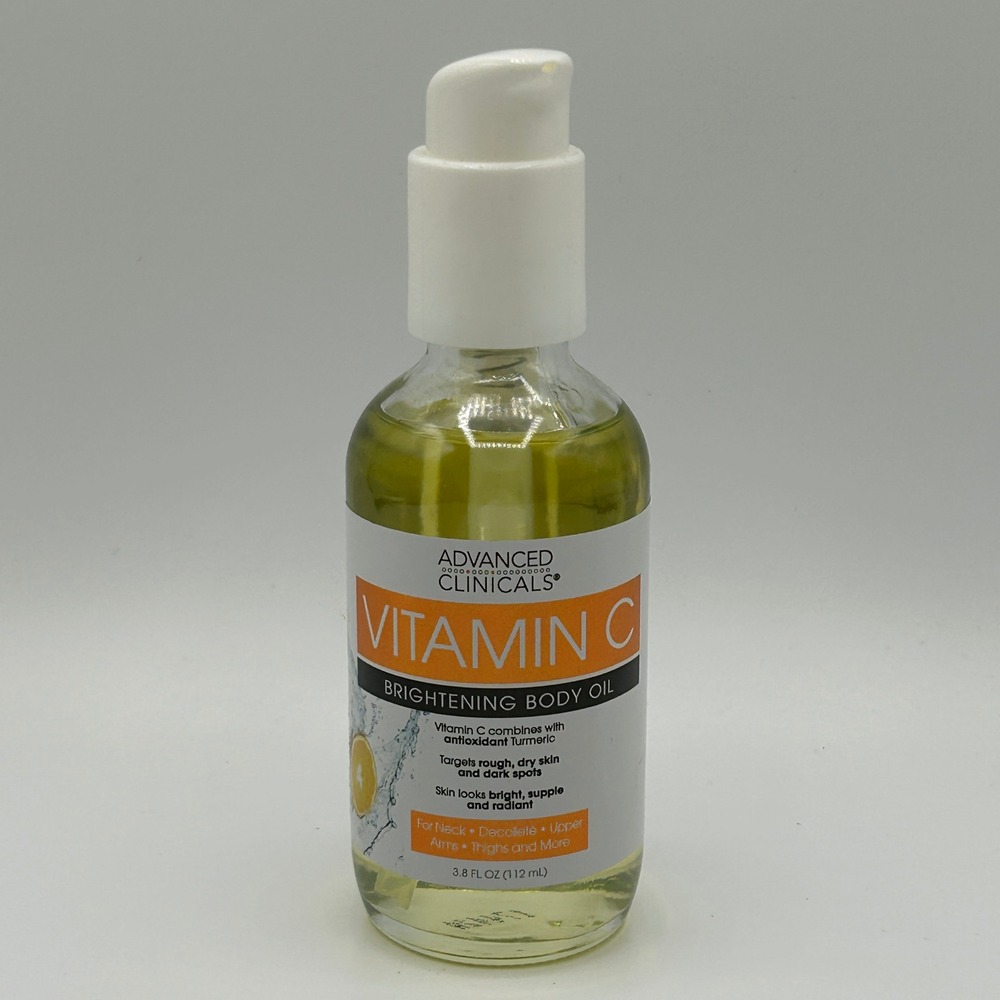 Advanced Clinicals Vitamin C Brightening Body Oil Targets Dark Spots NEW W/O BOX